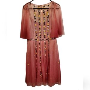 FRENCH CONNECTION Amana Embroidered Ombre Dress, size 12 NWT